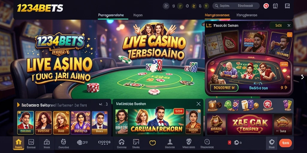 Screenshot permainan Live Casino yang mendebarkan dari 1234BETS.