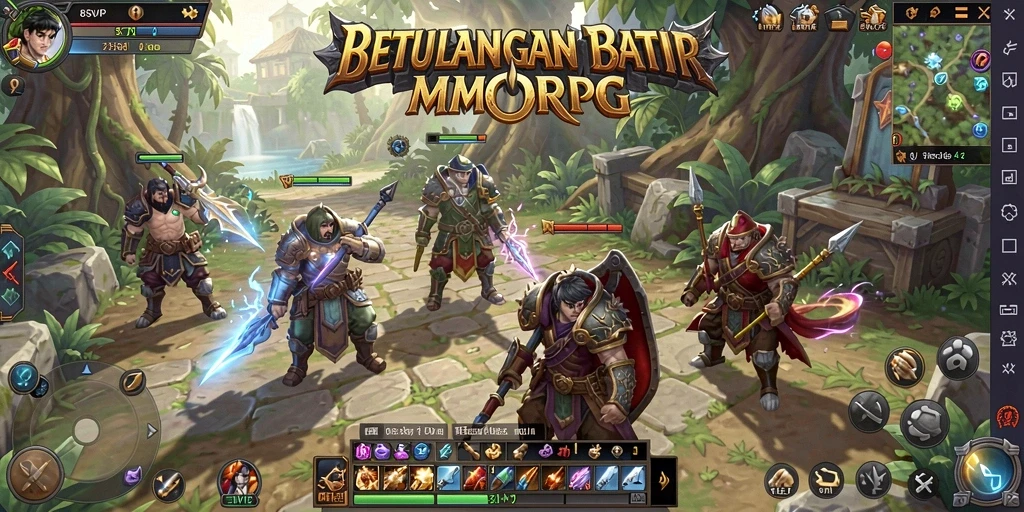 Screenshot gameplay 8SVIP menampilkan aksi seru di dunia fantasi MMORPG.