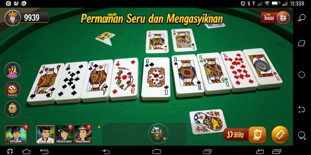 Screenshot gameplay <strong>9939</strong> menunjukkan suasana permainan domino yang seru.