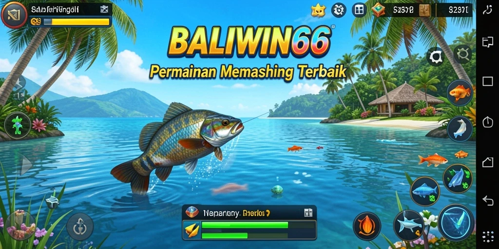 Tampilan gameplay seru dalam BALIWIN66 yang menampilkan aksi memancing.