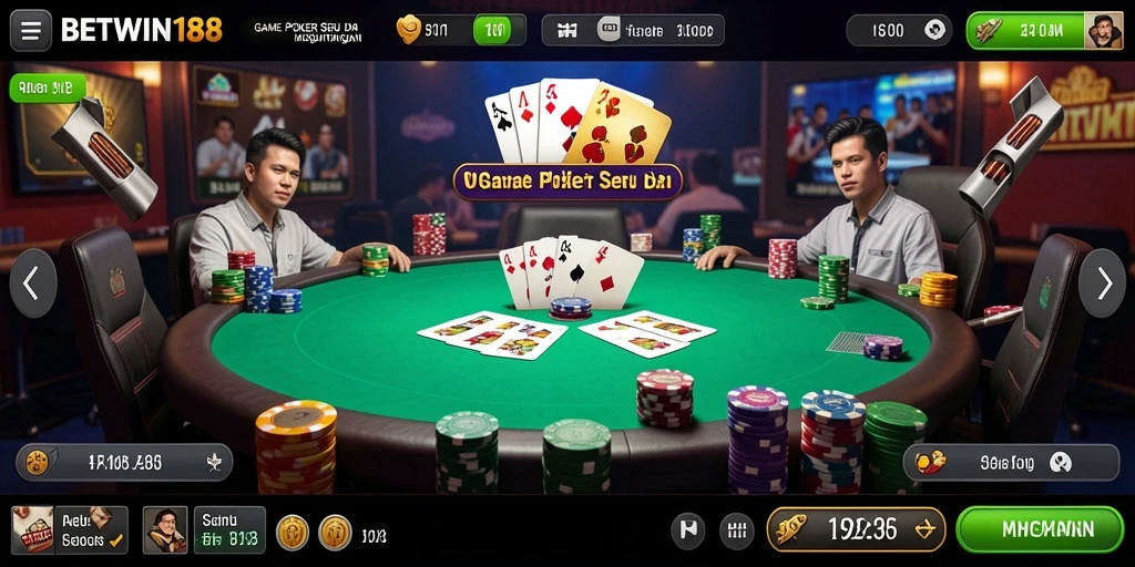 Gameplay seru BETWIN188 dengan suasana poker yang nyata.
