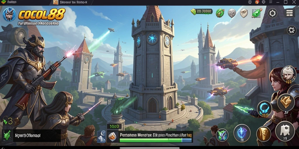 Screenshot gameplay COCOL88 menampilkan aksi seru Tower Defense.