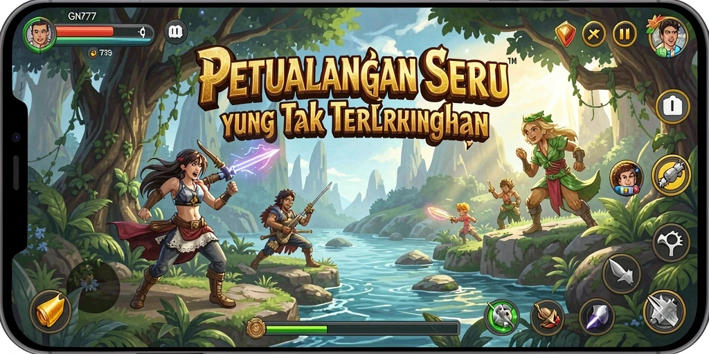 Tampilan gameplay GN777 menampilkan aksi petualangan yang mendebarkan.