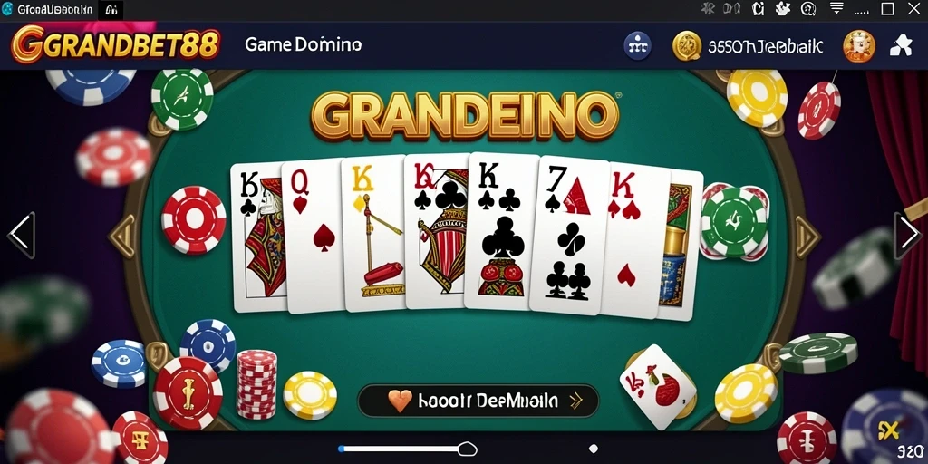 Tampilan gameplay seru dari GRANDBET88 dalam gaya Domino.