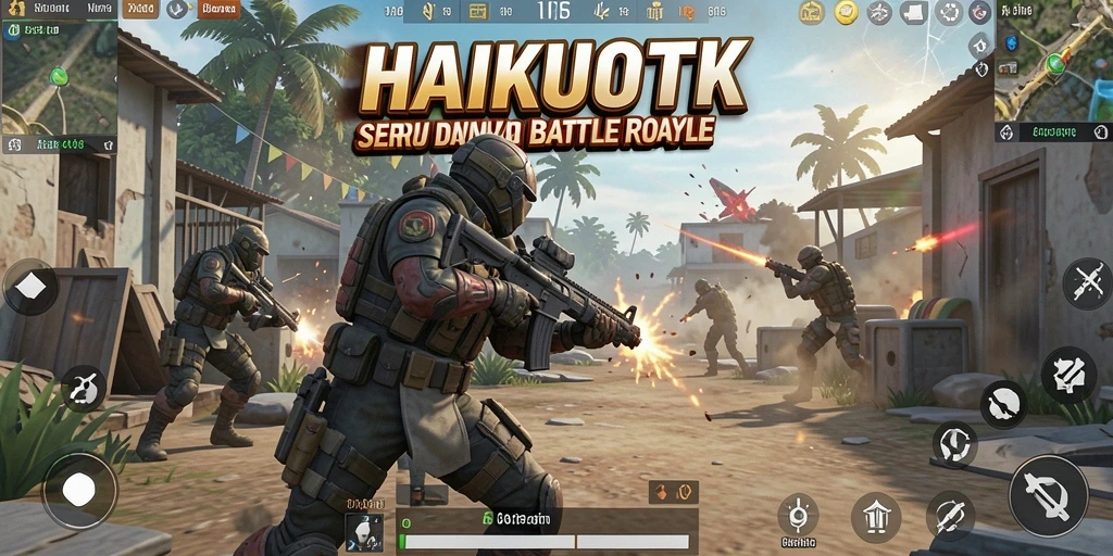 Tampilan permainan HAIKUOTK dengan aksi Battle Royale yang mendebarkan.