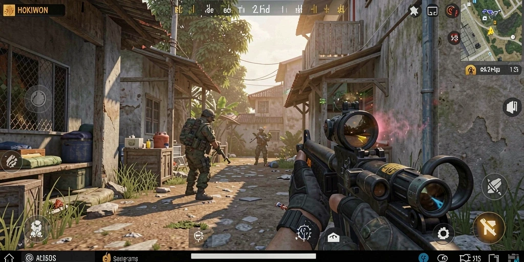 Tampilan gameplay intens HOKIWON yang penuh aksi.
