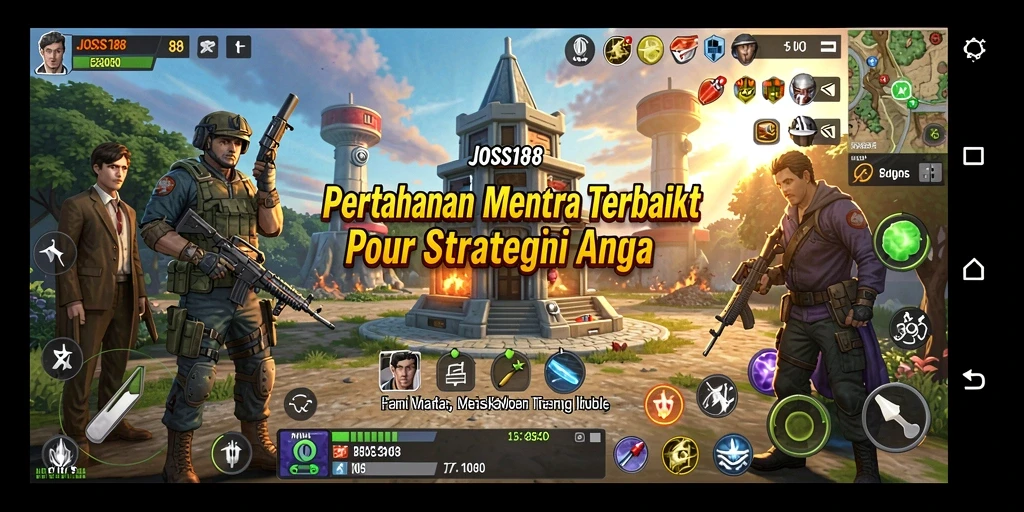 Screenshot gameplay JOSS188 menampilkan aksi pertahanan menara yang seru.