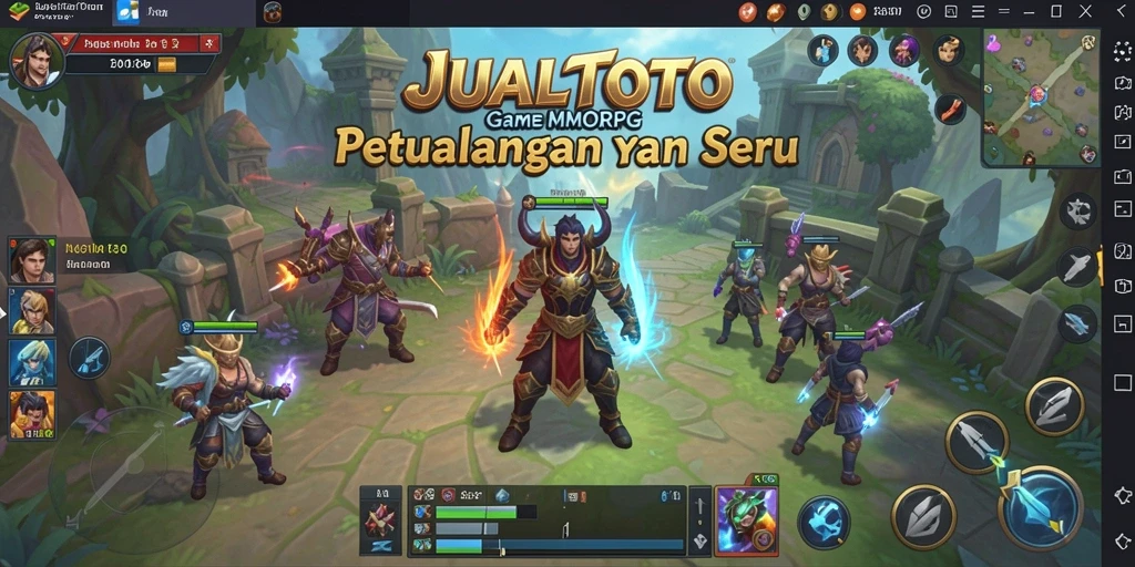 Screenshot utama JUALTOTO menunjukkan aksi seru dalam petualangan MMORPG.
