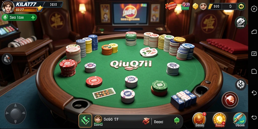 Screenshot gameplay KILAT77 menampilkan momen seru permainan QiuQiu.