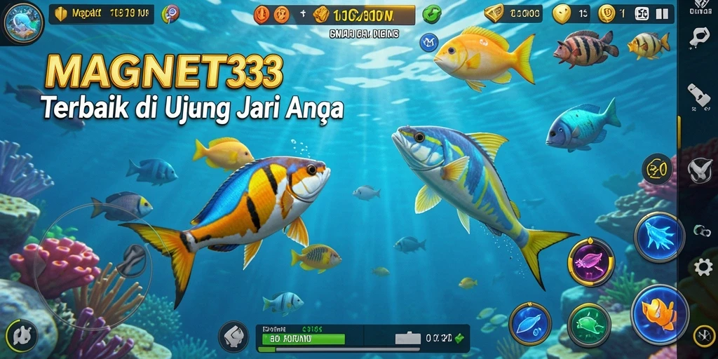 Screenshot menunjukkan aksi seru dalam permainan Tembak Ikan MAGNET33.