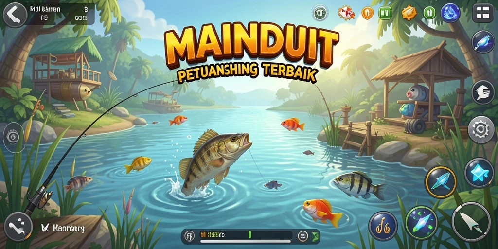 Gameplay seru saat menangkap ikan di MAINDUIT.