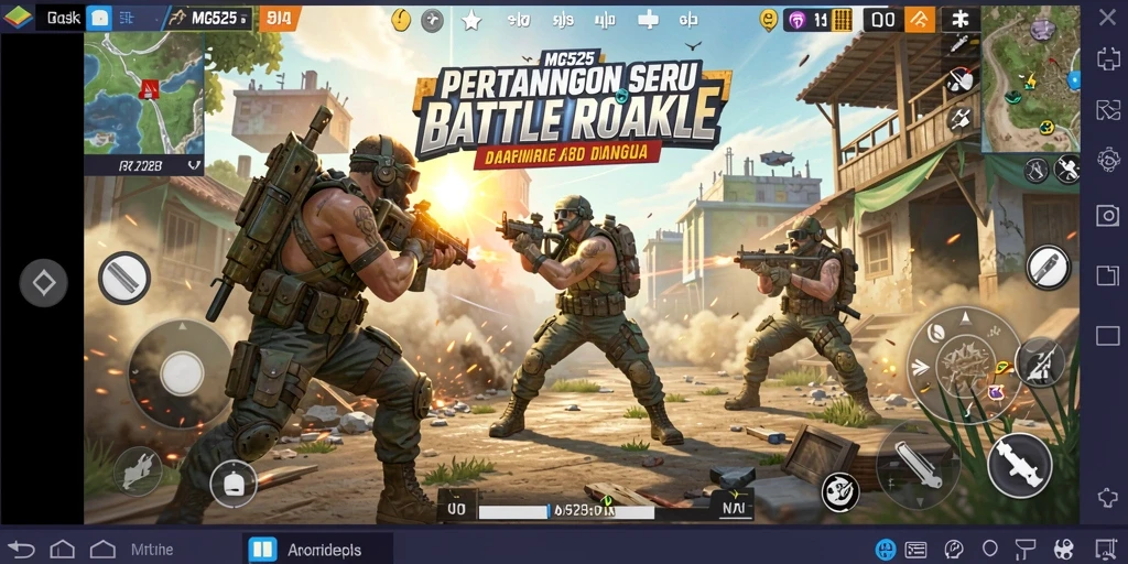 Tampilan seru gameplay MG525 di pertarungan Battle Royale.
