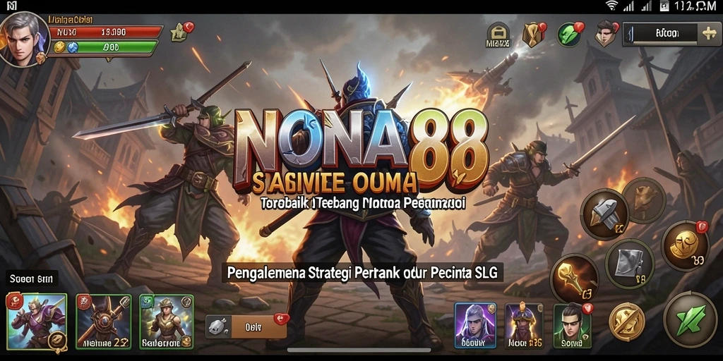 Screenshot gameplay NONA88 yang menunjukkan strategi pertempuran.
