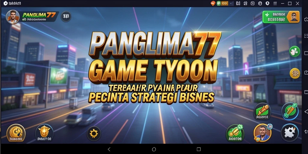Screenshot gameplay PANGLIMA77 saat membangun kerajaan bisnis.