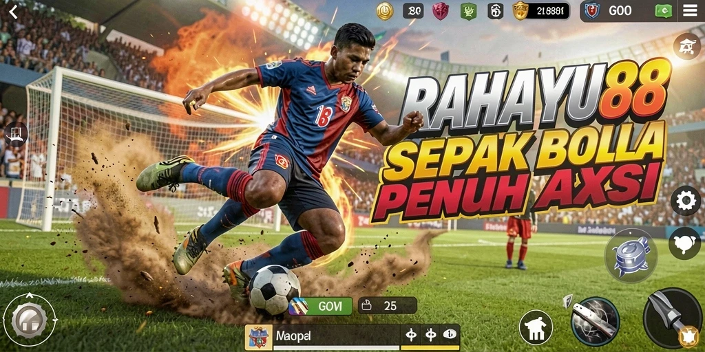 Tampilan gameplay menarik dalam permainan sepak bola RAHAYU88.