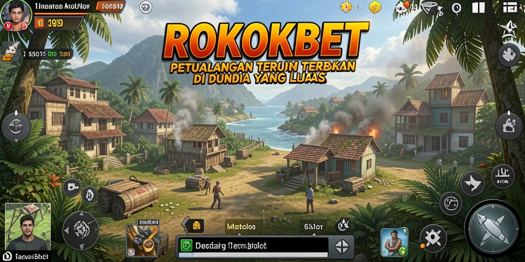 Tampilan gameplay ROKOKBET di dunia terbuka yang luas dan interaktif.