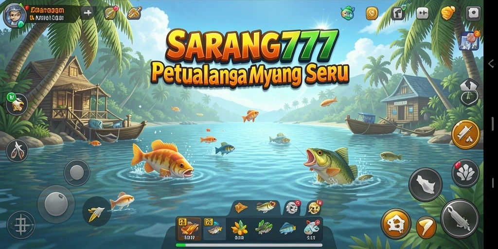 Tampilan menarik dari gameplay SARANG777 saat menangkap ikan.