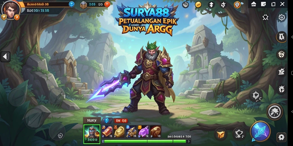 Tampilan aksi seru dalam game ARPG SURYA88.