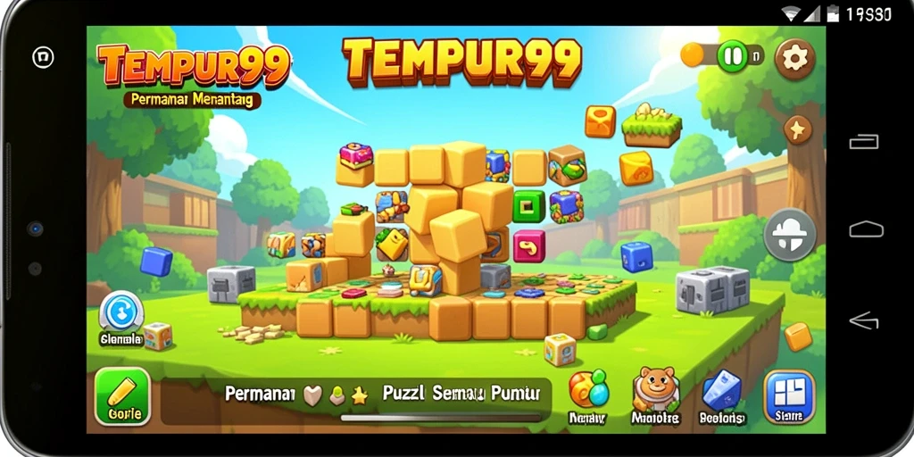 Screenshot gameplay TEMPUR99 menampilkan tantangan puzzle yang menarik.